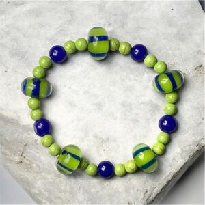 Peridot & Lapis Lazuli Beaded Bracelet
